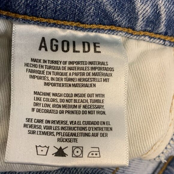 AGOLDE Toni Med-Light Wash Blue Mid-Rise Slim-Straight Leg Jeans Size 28 - Picture 6 of 14